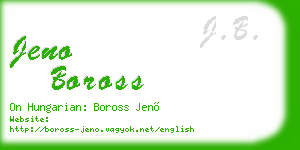 jeno boross business card